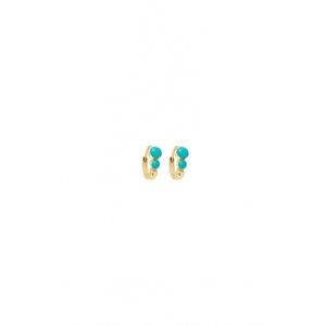 NEW GIGI CLOZEAU women's classic gigi hoops earrings in turq green/yellow gold